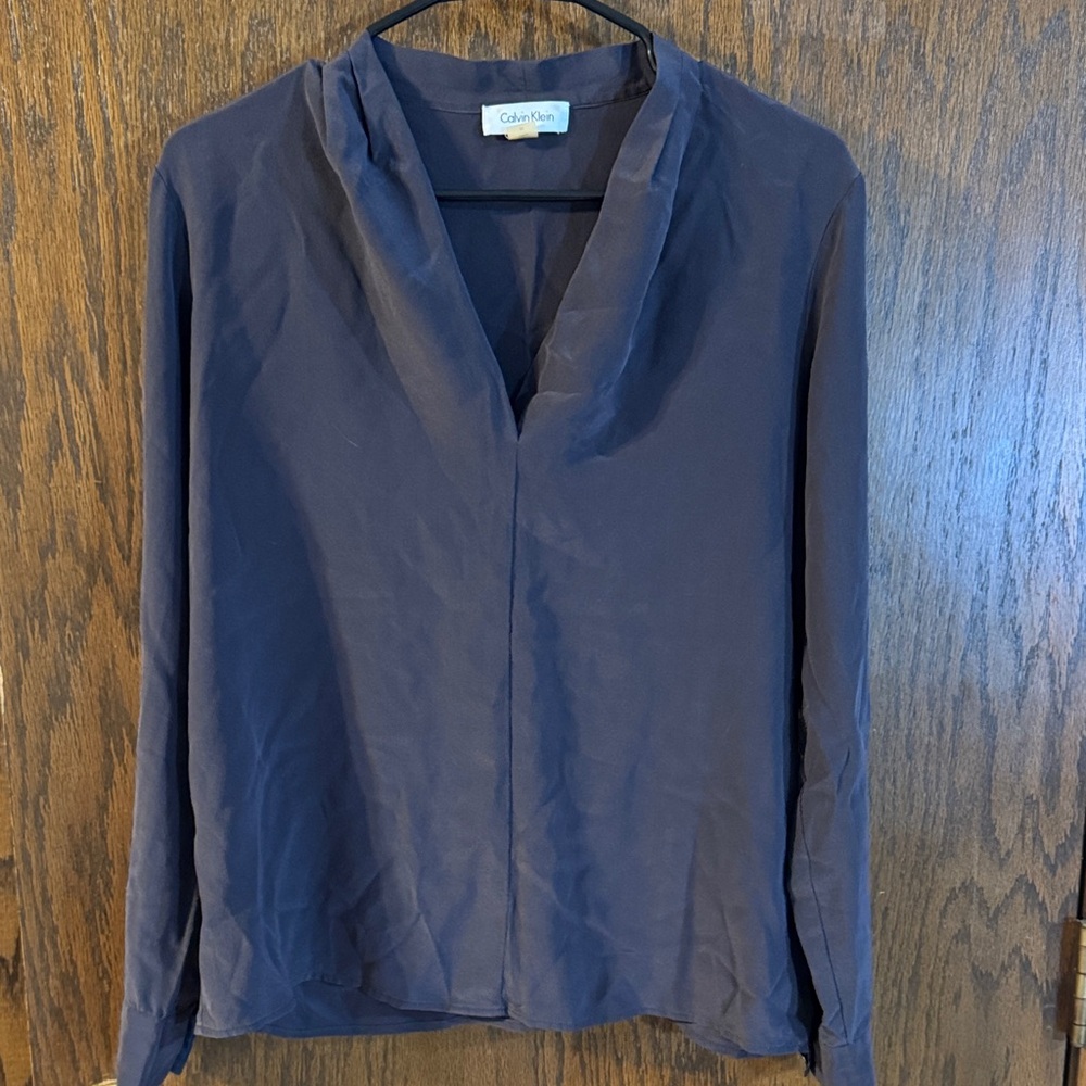 Calvin Klein Women's Deep Blue Blouse Size M